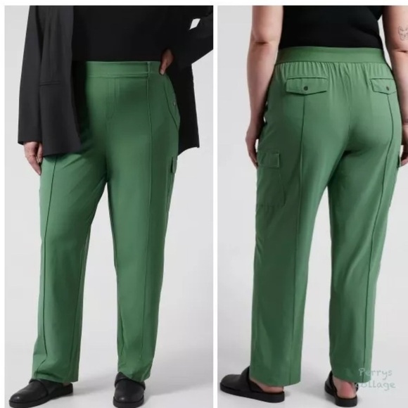 ATHLETA Vienna Cargo Pants Vineyard Green Size 22 - Picture 1 of 15